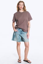 Grau - Relaxtes Boxy-T-Shirt aus Baumwolle - 1