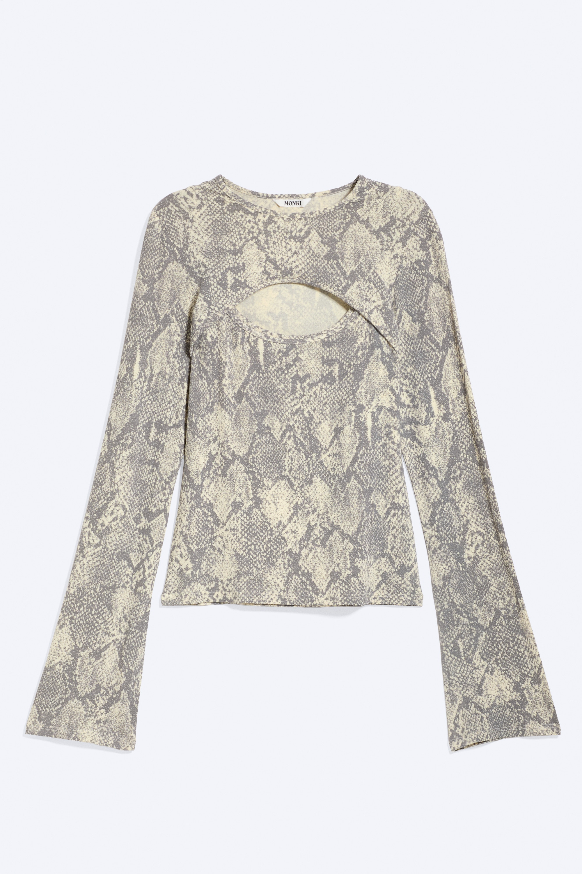 LAYERED TWO-PIECE BOLERO LONG-SLEEVE - Snake Skin Pattern/Dusty Light Yellow