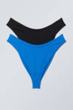 Black & Blue - 2-pack Scoop Bikini Bottoms - 0