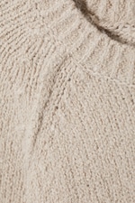 Beige - Loose Knitted Raglan Sweater - 1