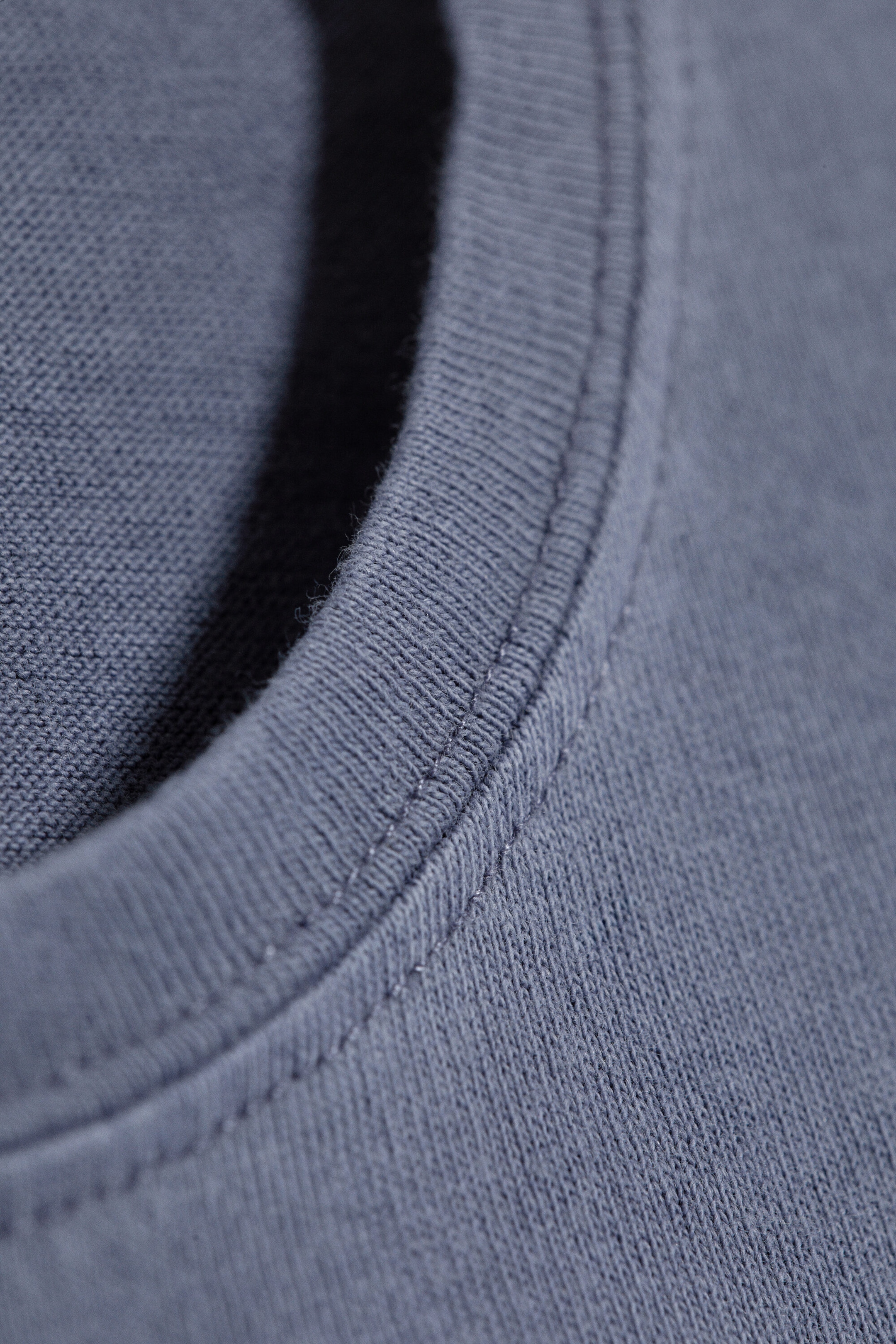 Dusty Washed Blue - Slim fit katoenen T-shirt met korte mouwen - 4