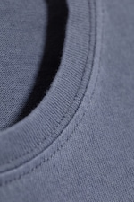 Dusty Washed Blue - Slim fit katoenen T-shirt met korte mouwen - 4