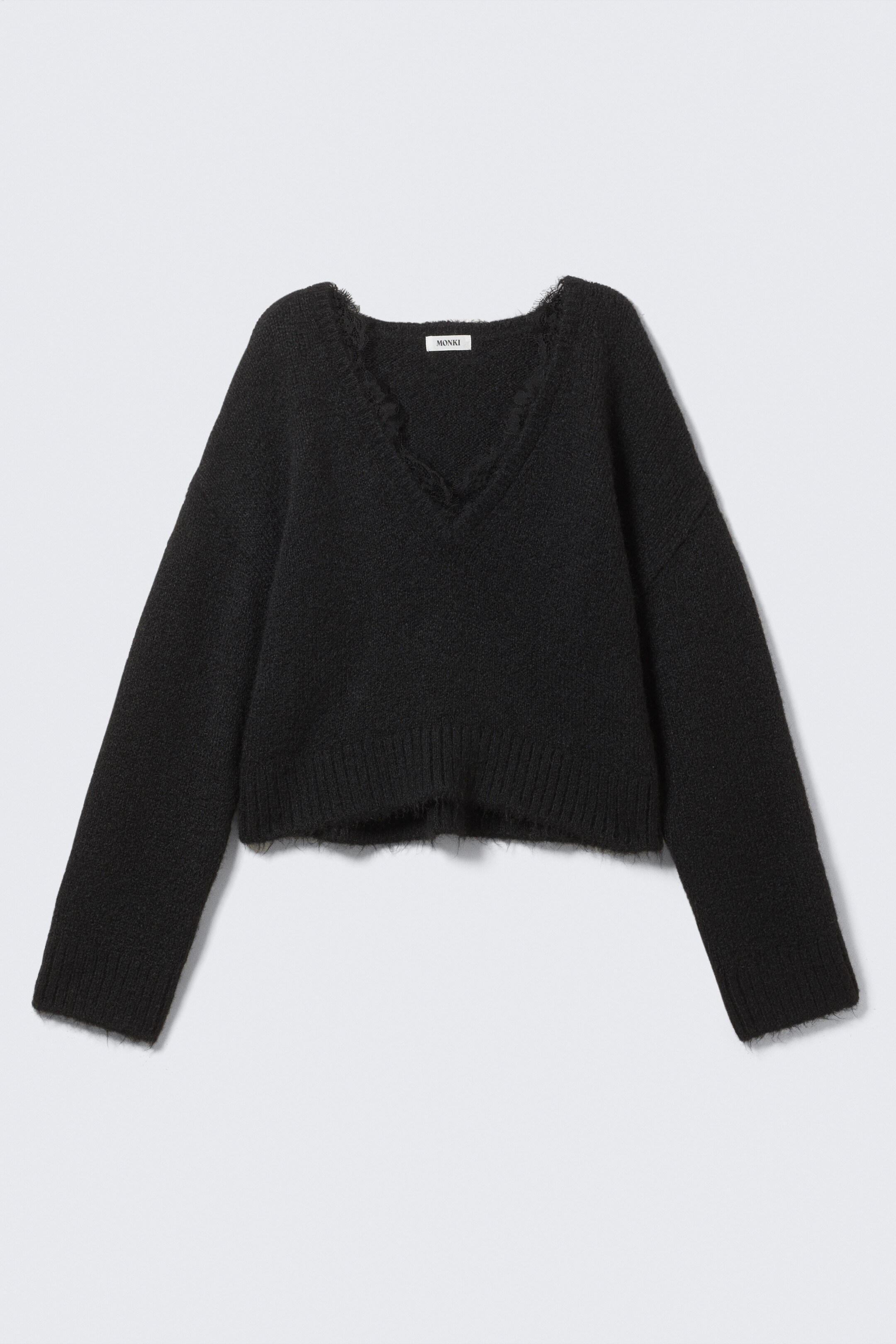 Visualizza immagine più grande: Maglione a V con pizzo - Nero - DONNA | H&M IT 5