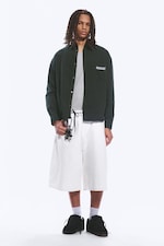 Dark Green - Embroidered Oversized Cotton Shirt - 2