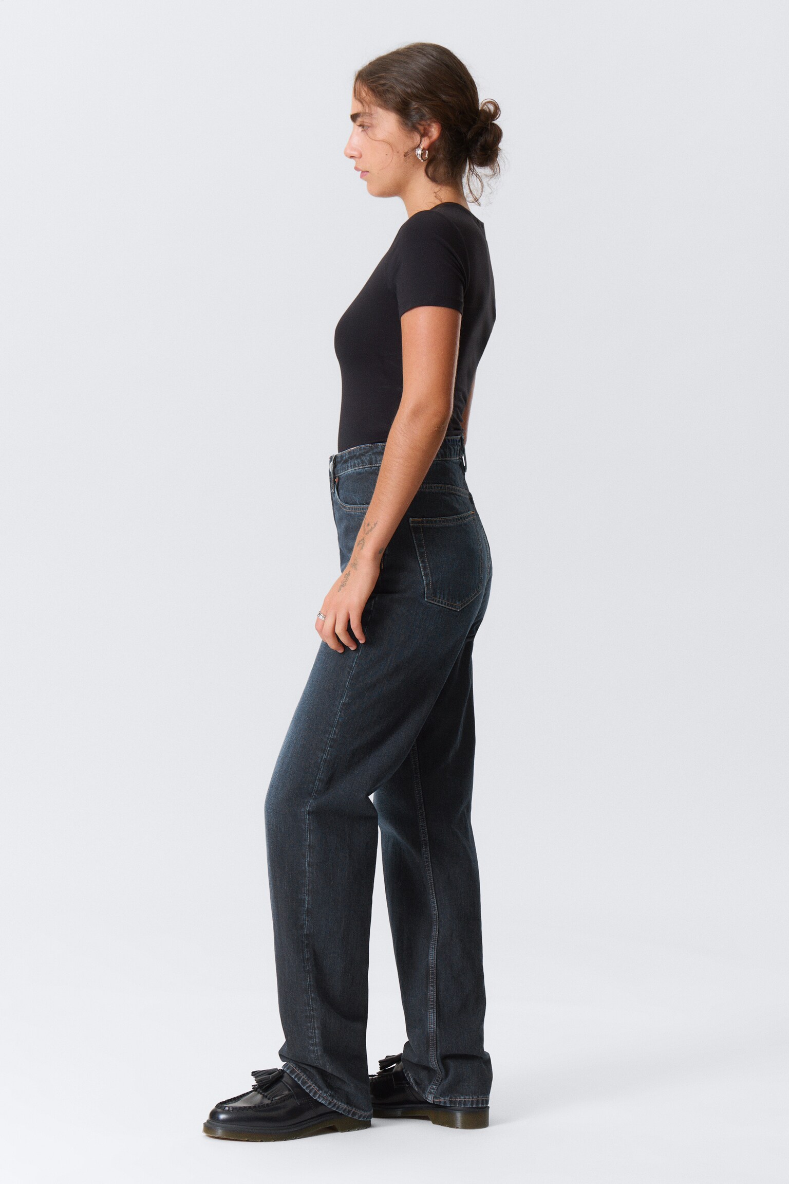 Rowe Super High Waisted Regular Straight Leg Jeans - Angel Blue - Mörkblå/Port Blue - Ljusblå/Echo Black - Svart/90s Blue - Mellanblå - 5