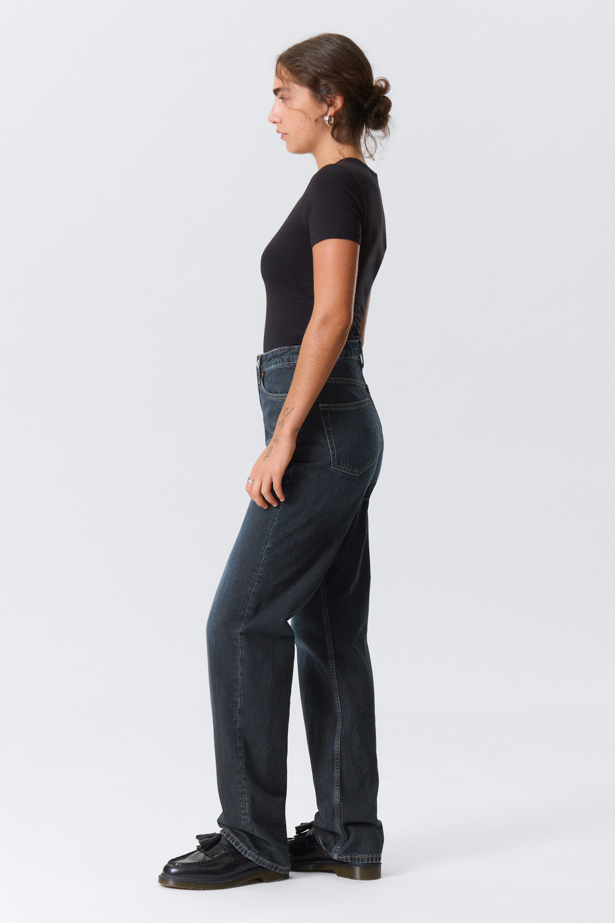 Angel Blue - Dunkelblau - Rowe Super High Waisted Regular Straight Leg Jeans - 2