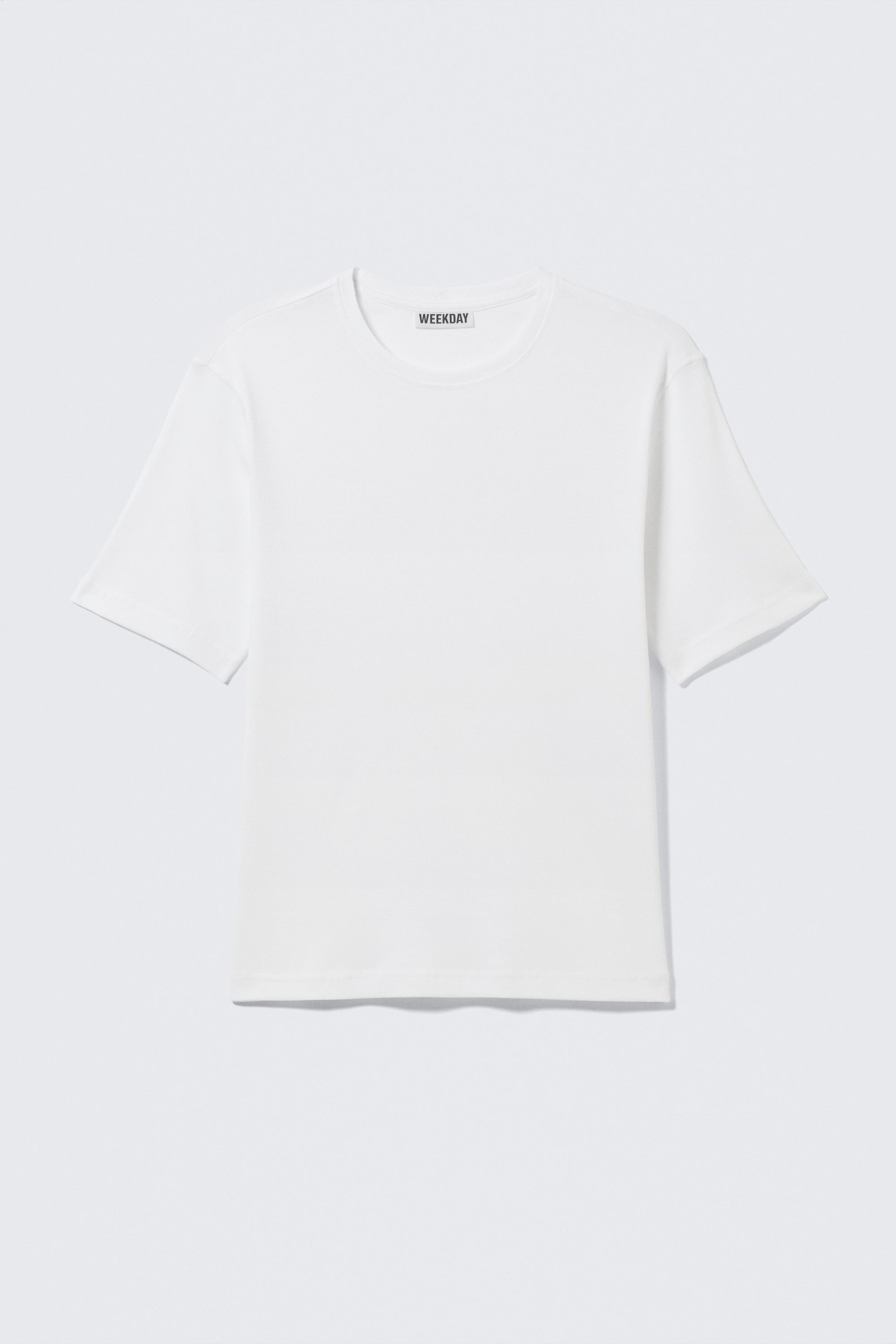 White - Classic Slim Ribbed Cotton T-shirt - 4