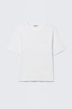 White - Classic Slim Ribbed Cotton T-shirt - 4