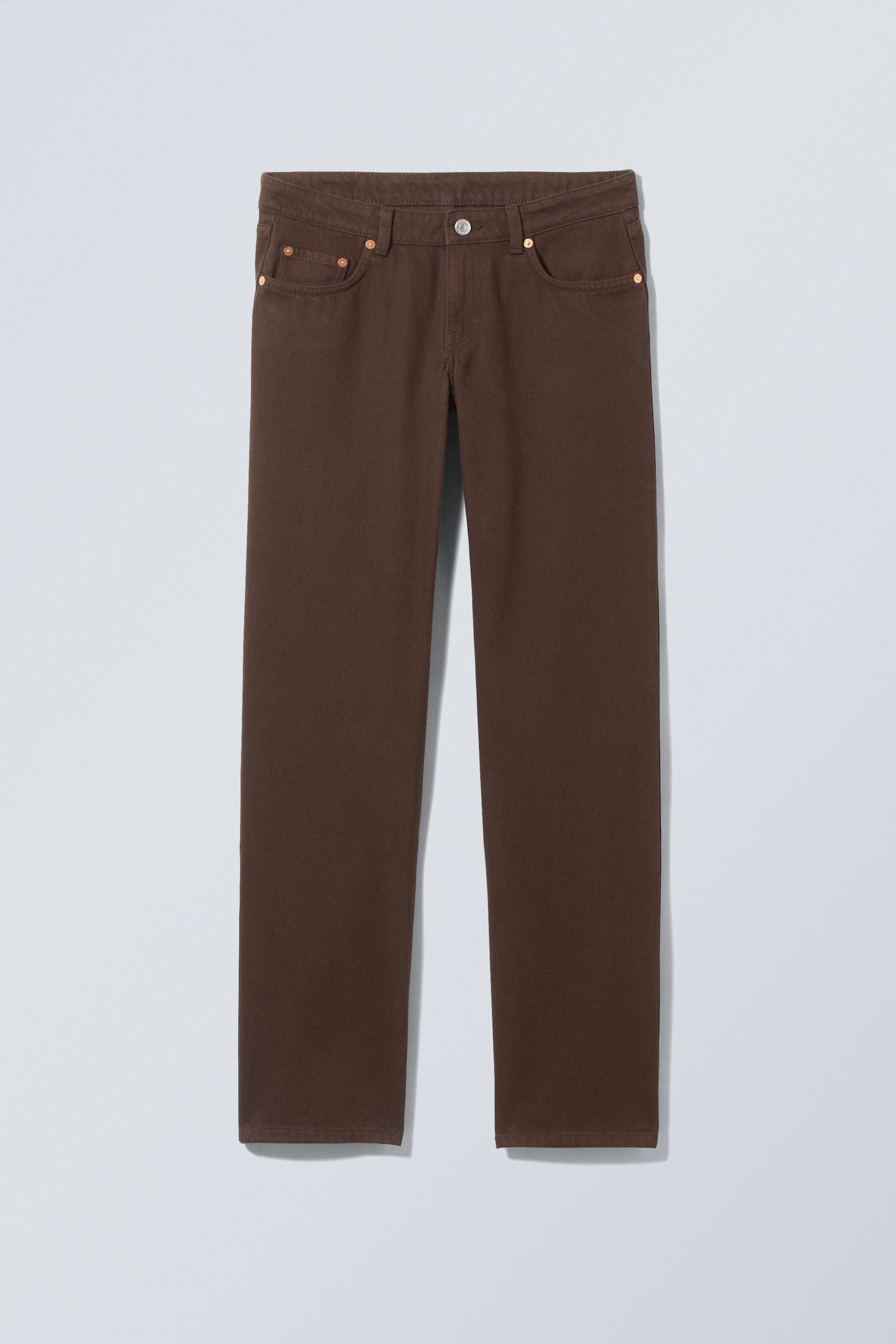 Kakaobraun - Arrow Low Waist Regular Straight Leg Jeans - 0