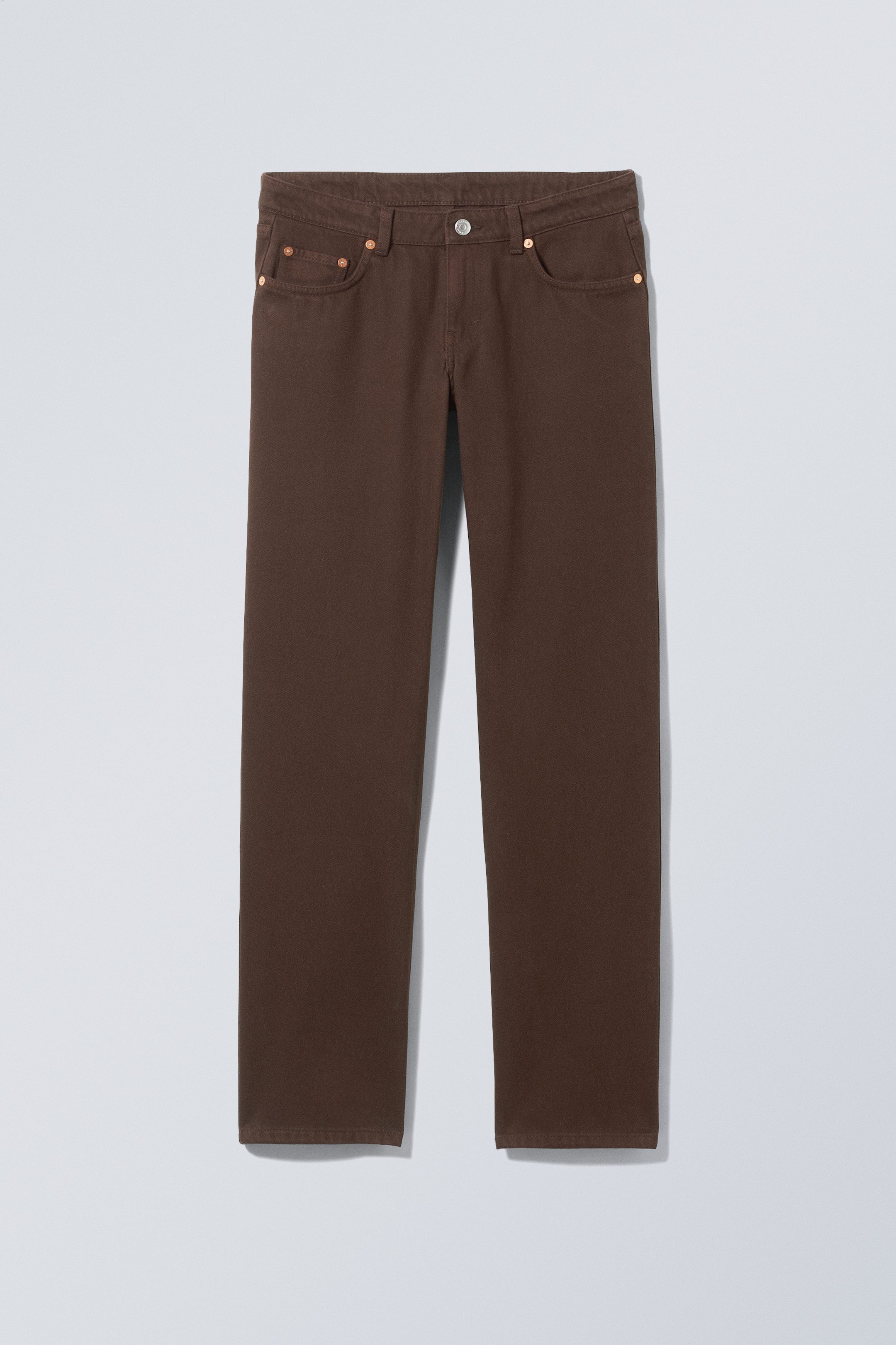 Kakaobraun - Arrow Low Waist Regular Straight Leg Jeans - 0