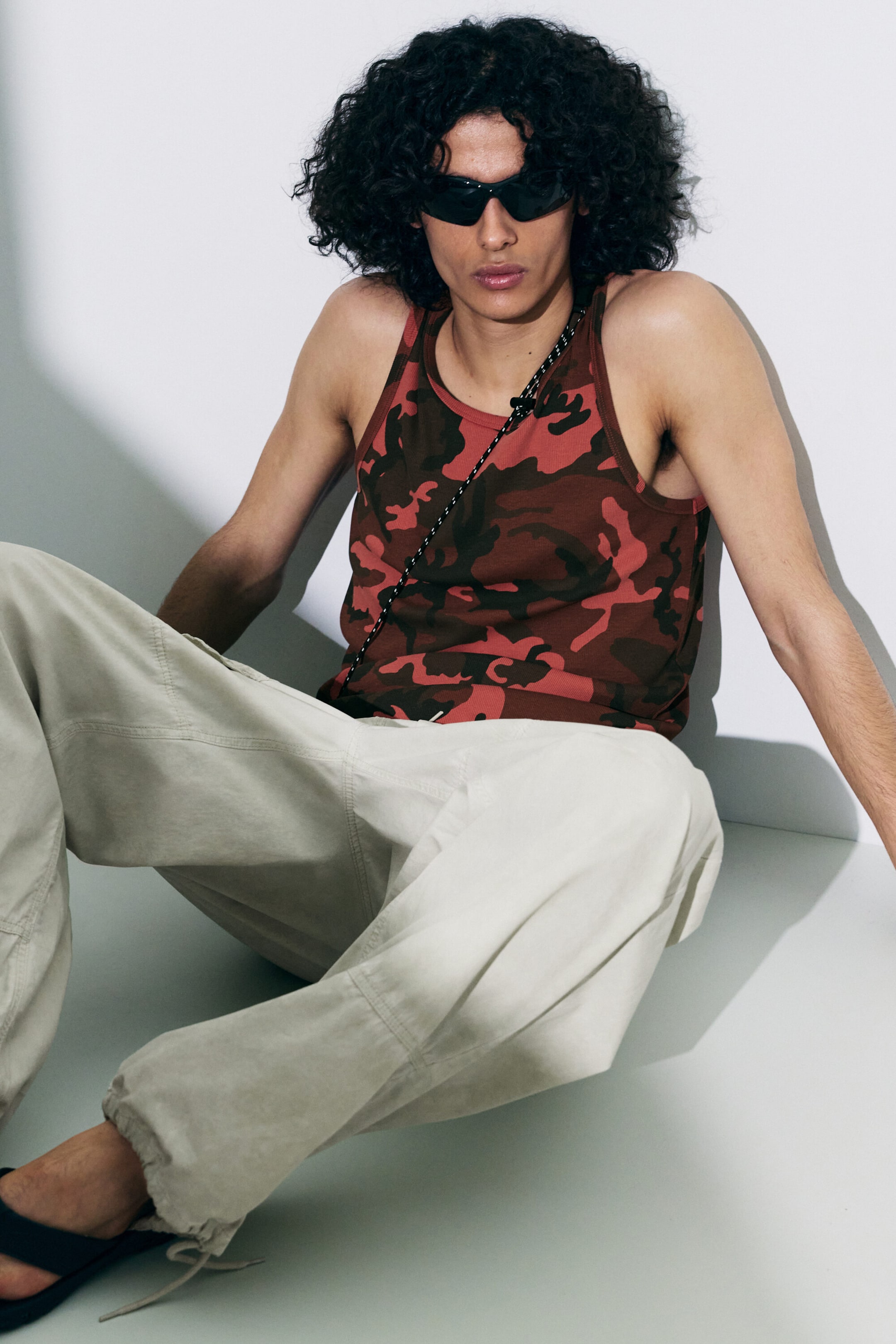 Red Camouflage - Graphic Rib Tank Top - 1