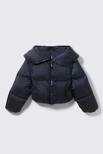 Bleu marine foncé - Doudoune courte à col montant - 4