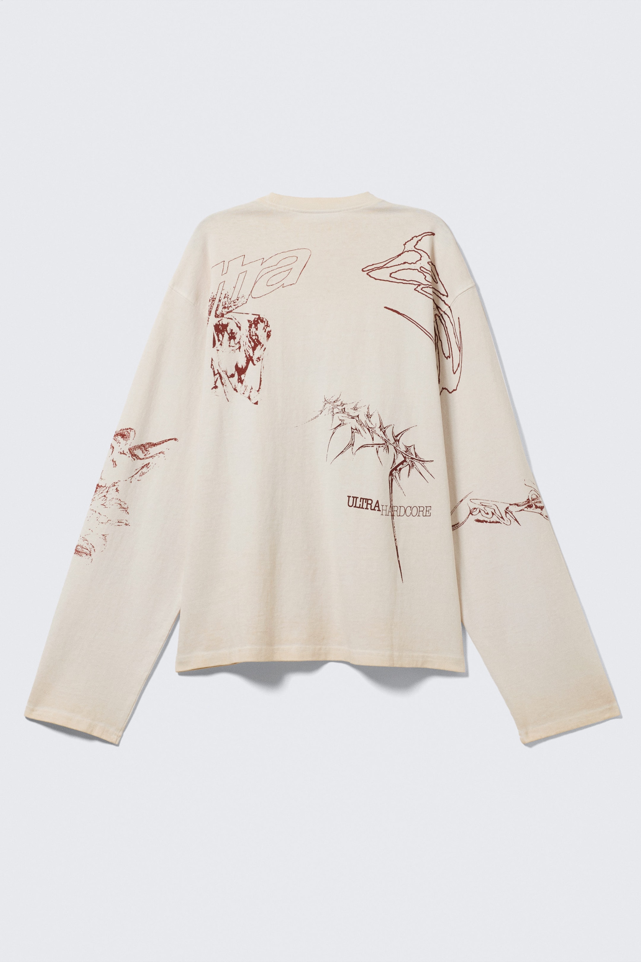 Ljusbeige - Street Print - Boxig tryckt långärmad topp - 5