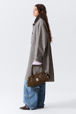 Gris à carreaux - Manteau croisé décontracté - 3