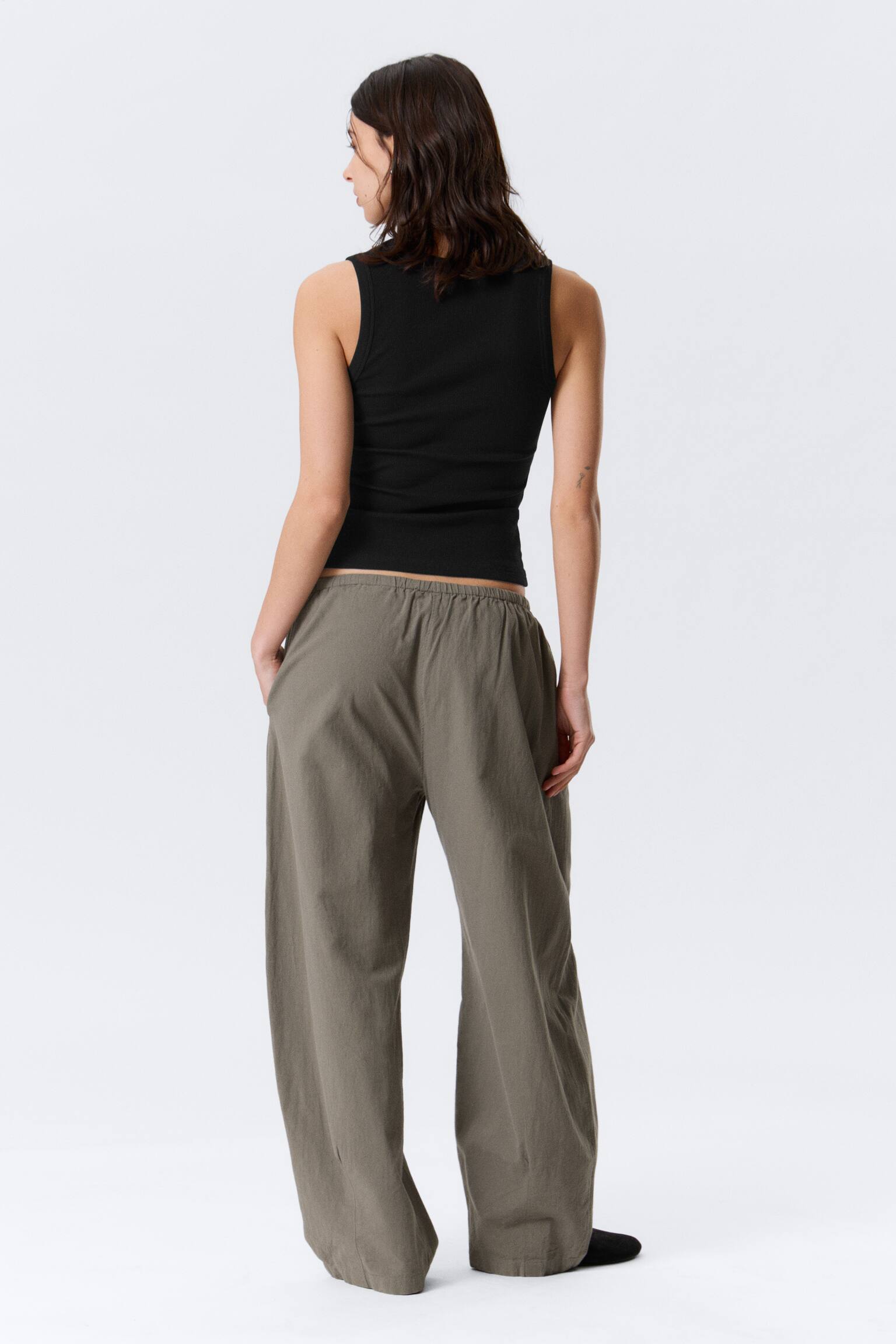 Pantalone a vita bassa - Grigio/Beige chiaro - 3