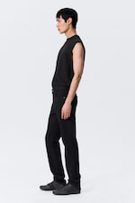 Black Rinse - Black - Orion Mid Rise Slim Fit Straight Leg Jeans - 3