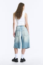 Kimberley Blue - Light Blue - Astro Mid Rise Loose Baggy Denim Shorts - 6