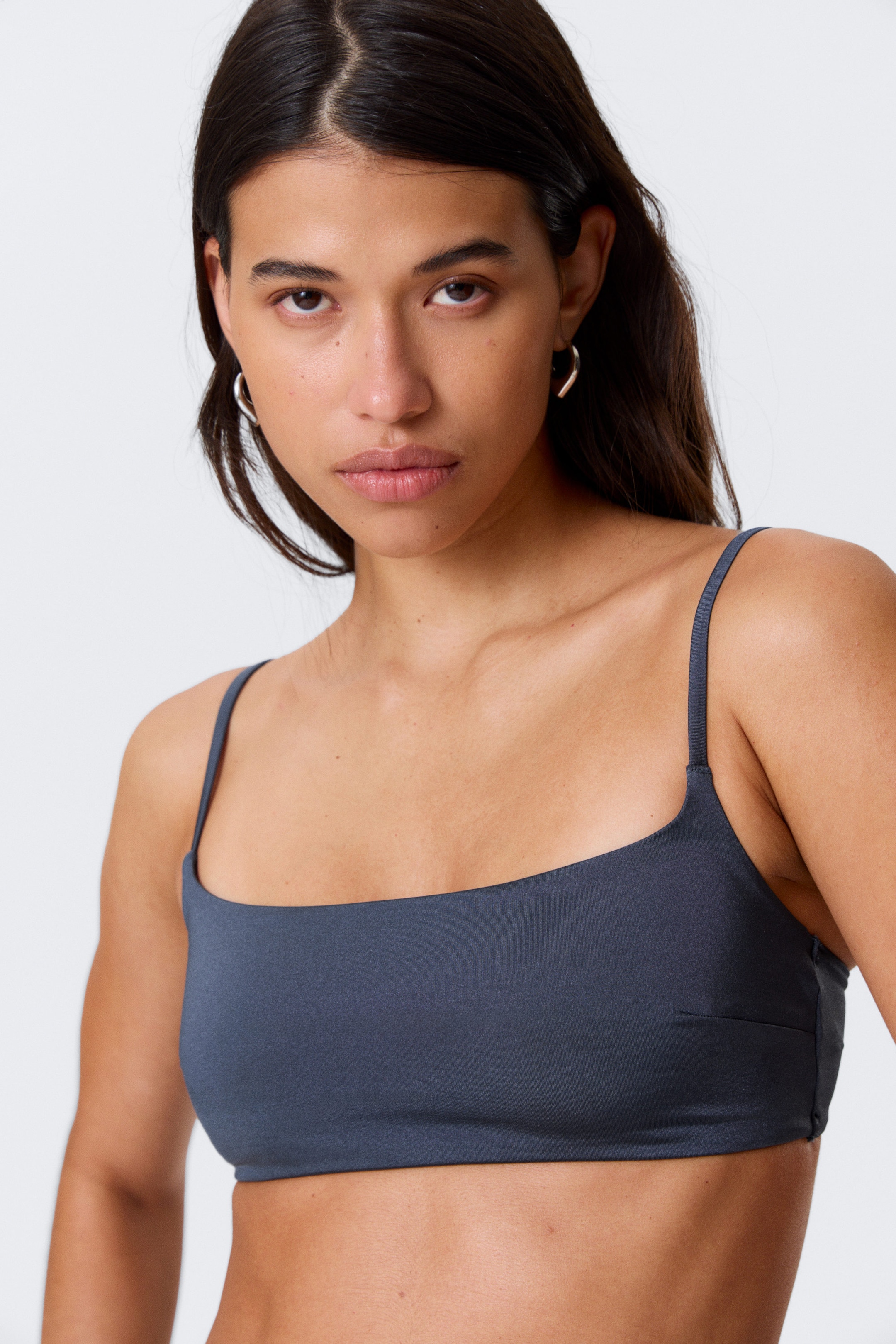 Dark Blue - Scoop Neck Bikini Top - 3