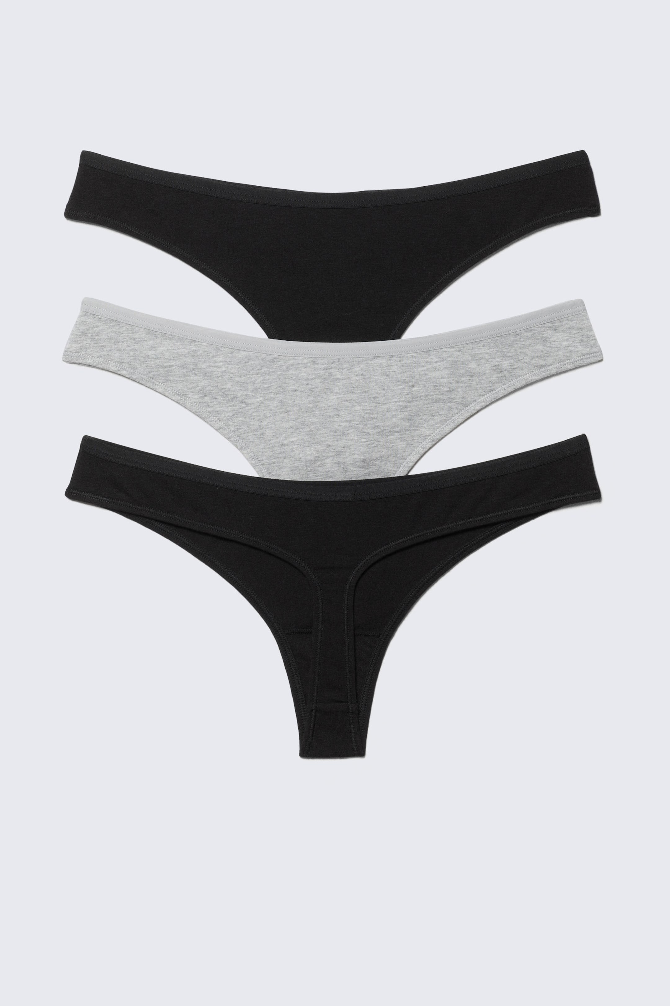 #C0C3C6 - 3-pack Soft Cotton Thongs - 2