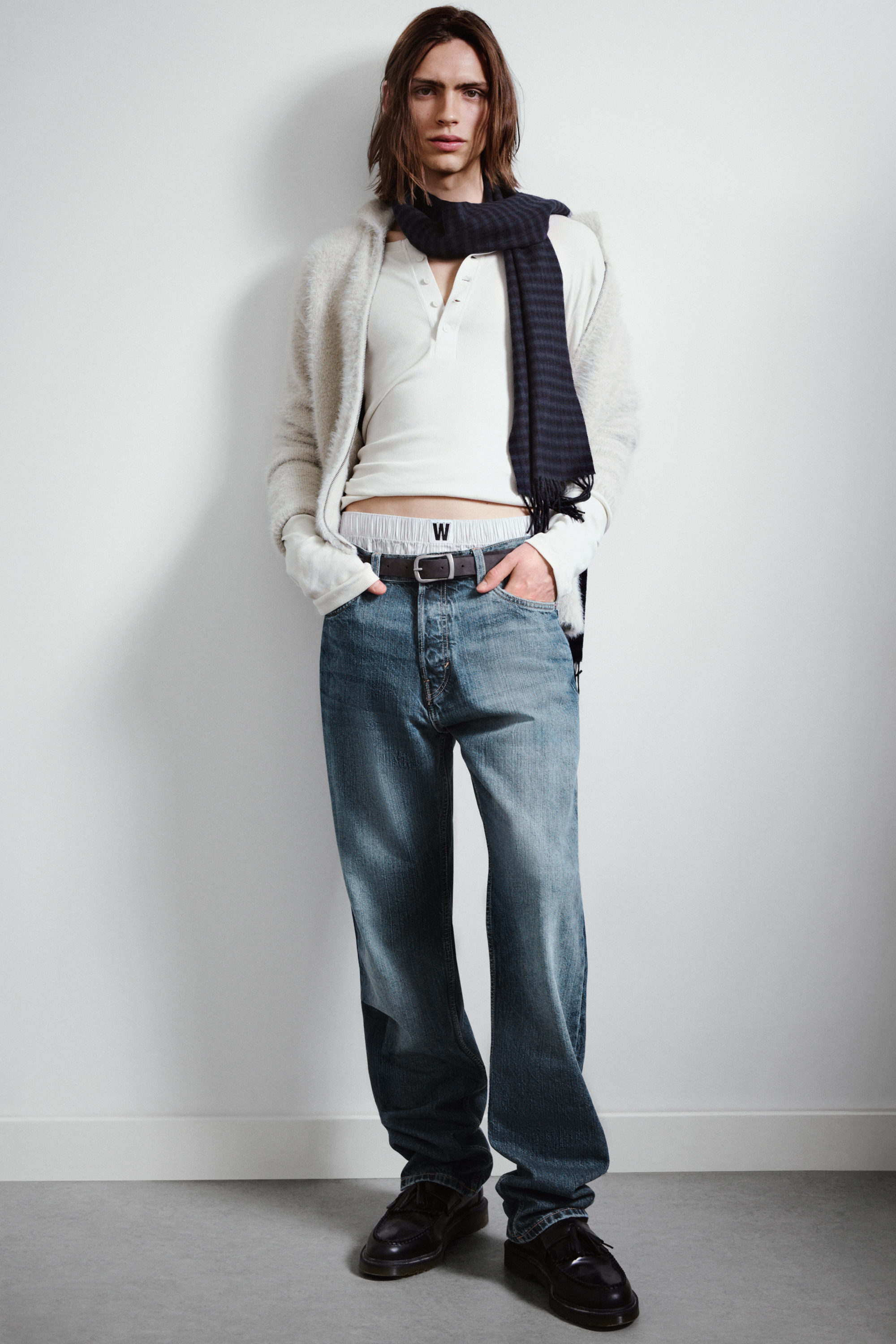 Radio Blue - Medium Blue - Space Mid Rise Relaxed Straight Leg Jeans - 1