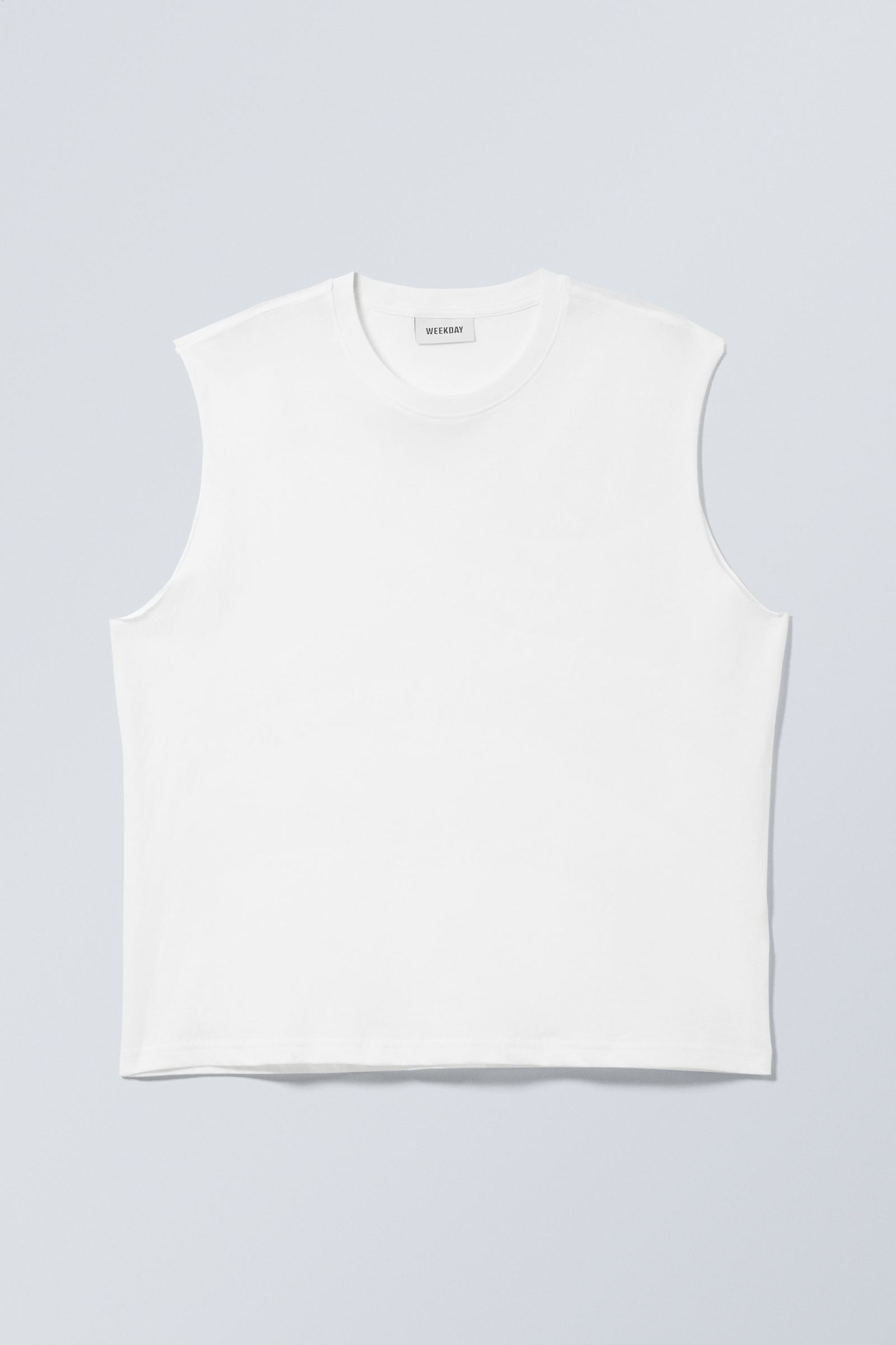 White - Loose Cotton Tank Top - 0