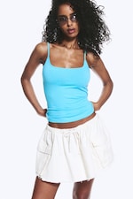 Turkoois - Tanktop met smalle bandjes - 0