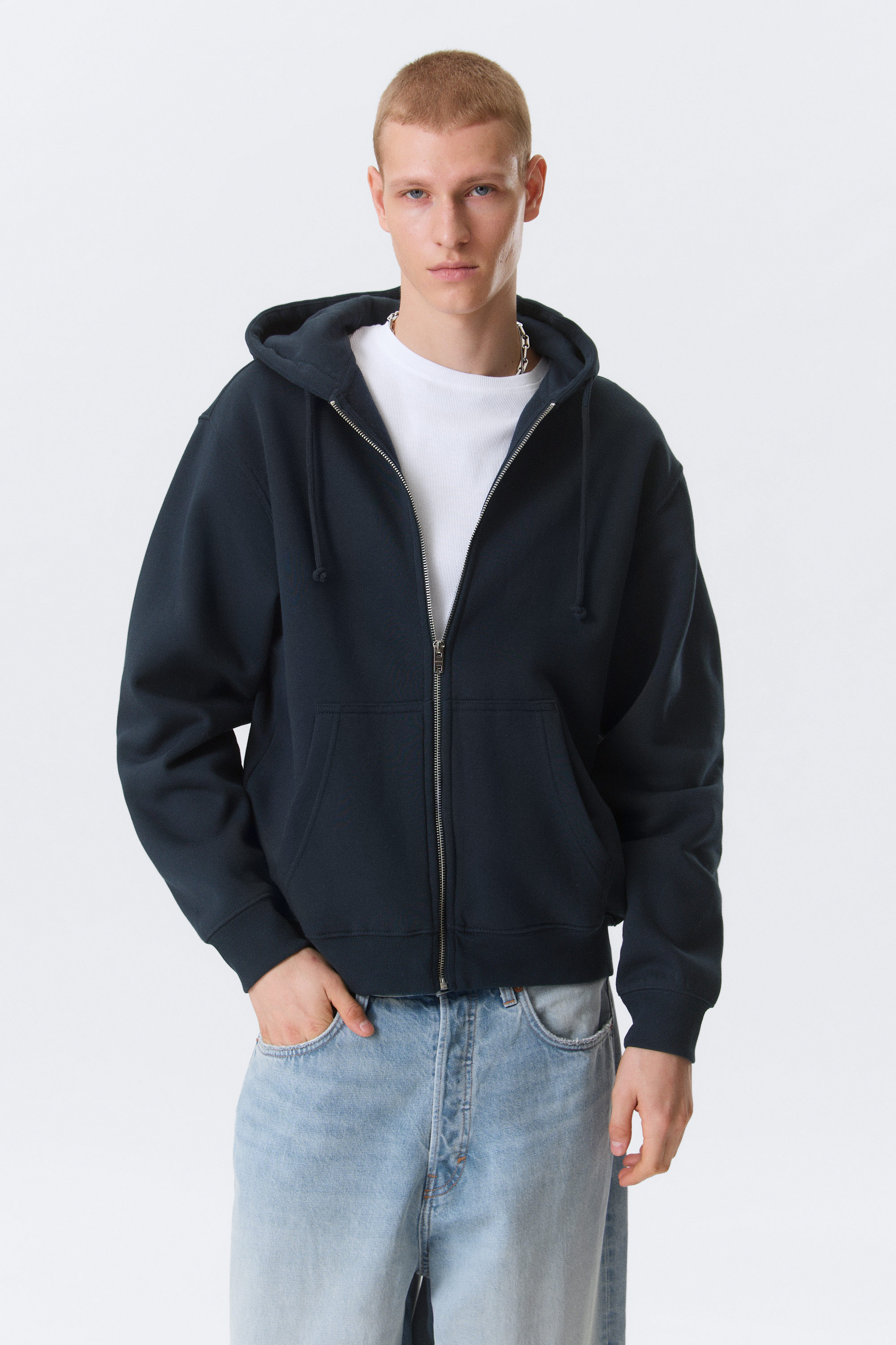 Navy Blue - Classic zip-hoodie - 1