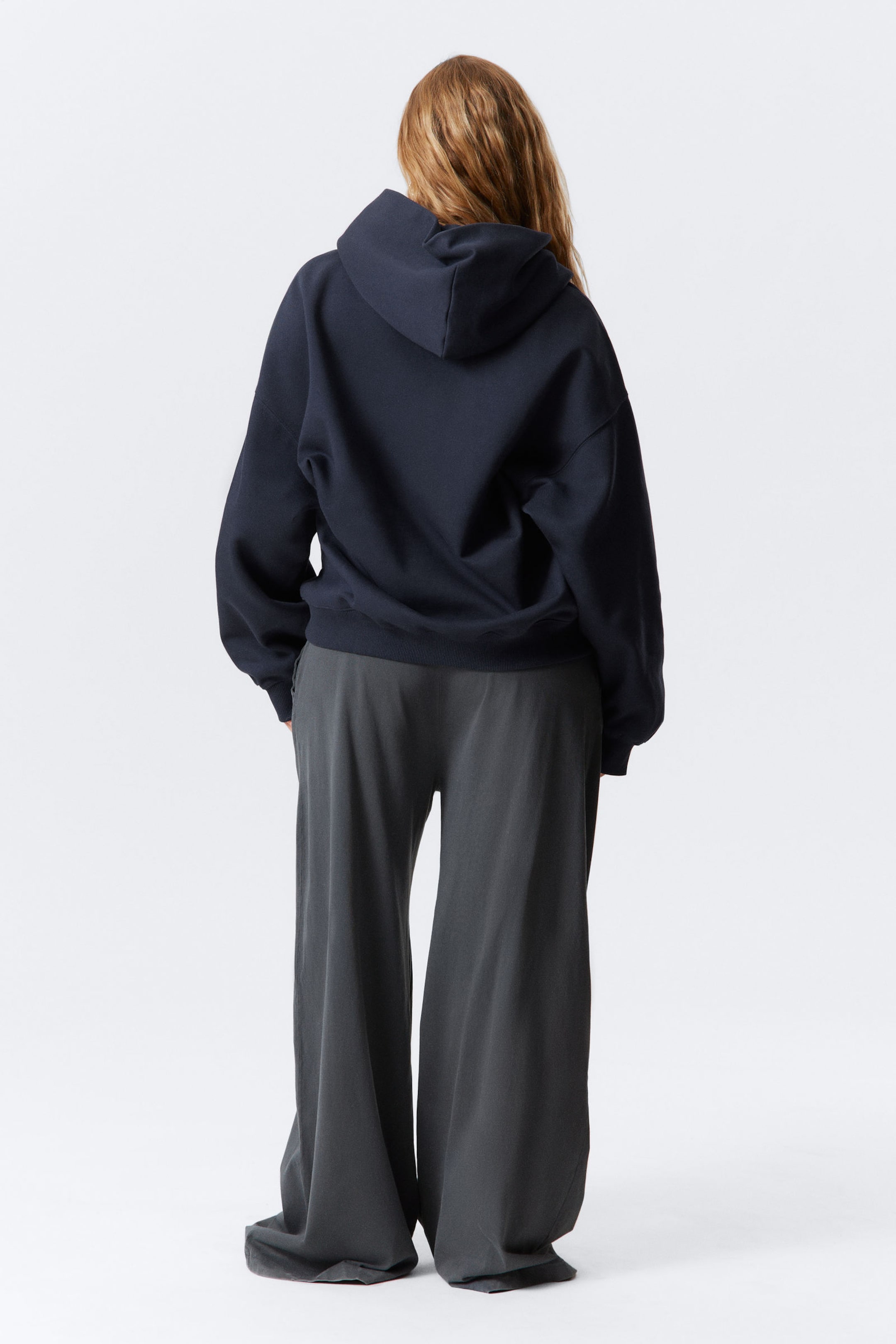 Dunkelblau - Schwerer Oversized-Hoodie - 2
