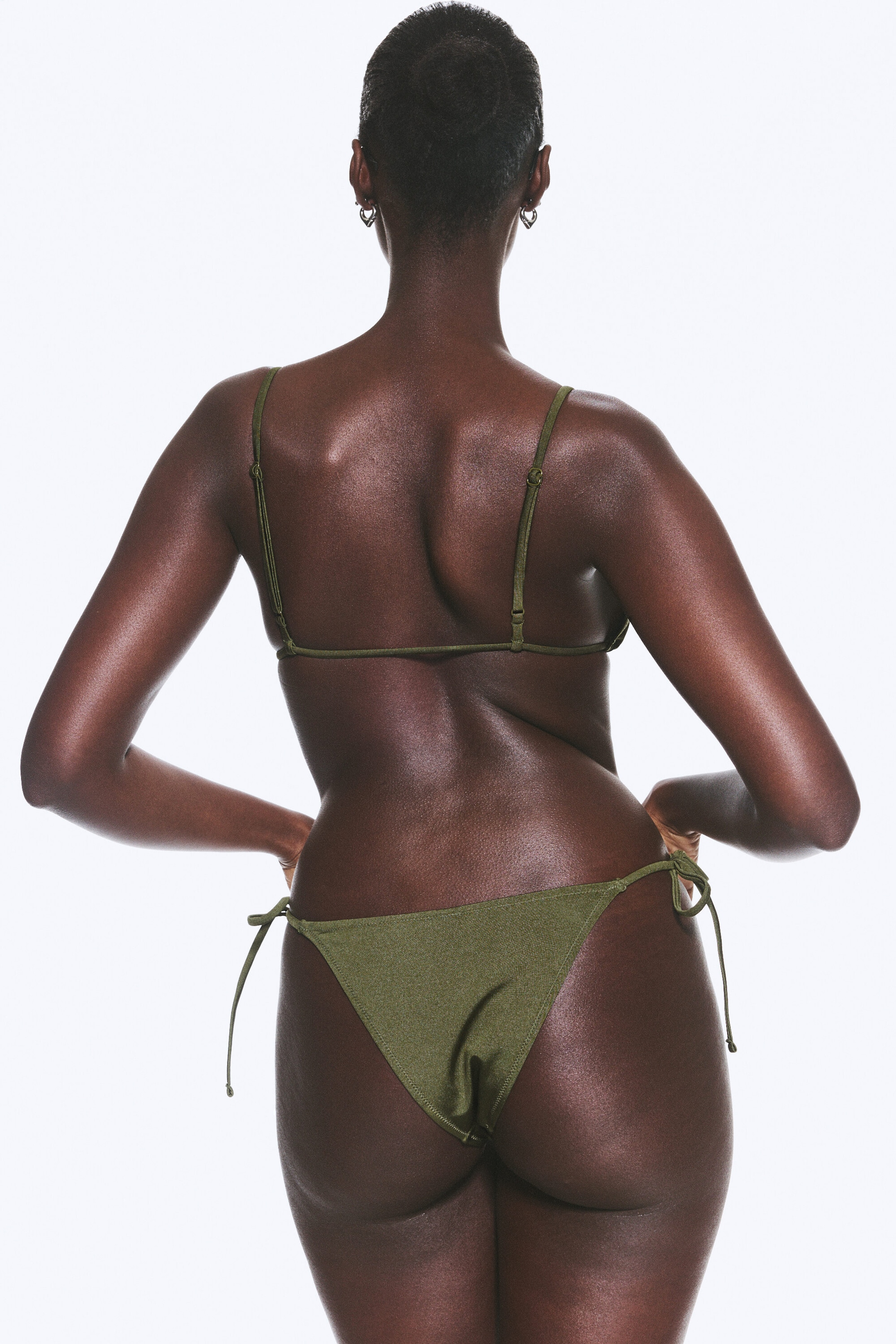 Dunkelgrün - Schimmer - Brazilian-Bikinihöschen mit mittlerer Bundhöhe - 2