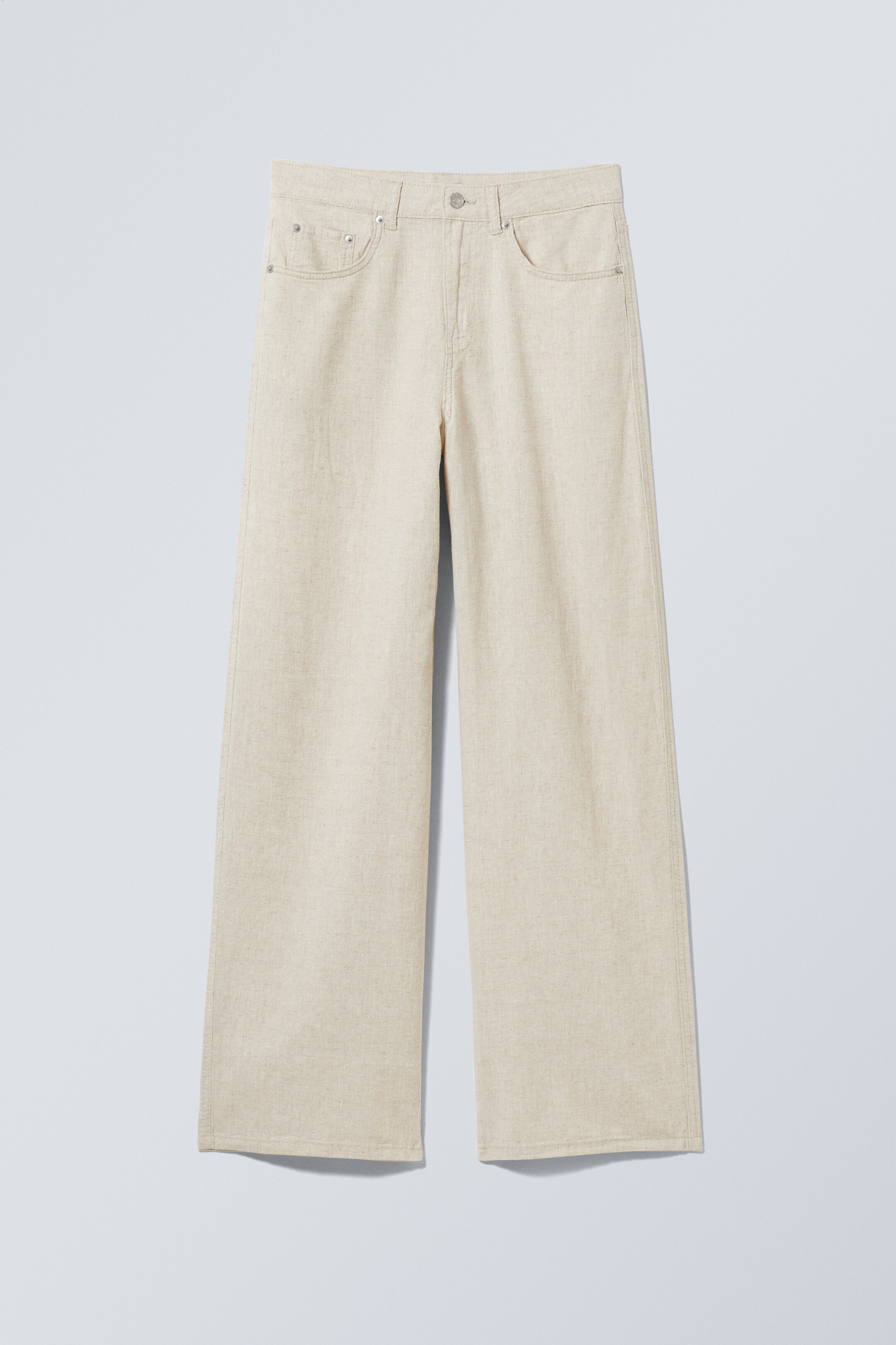 View larger image: Astro Baggy Linen Blend Trousers - Ecru - Ladies | H&M GB 1