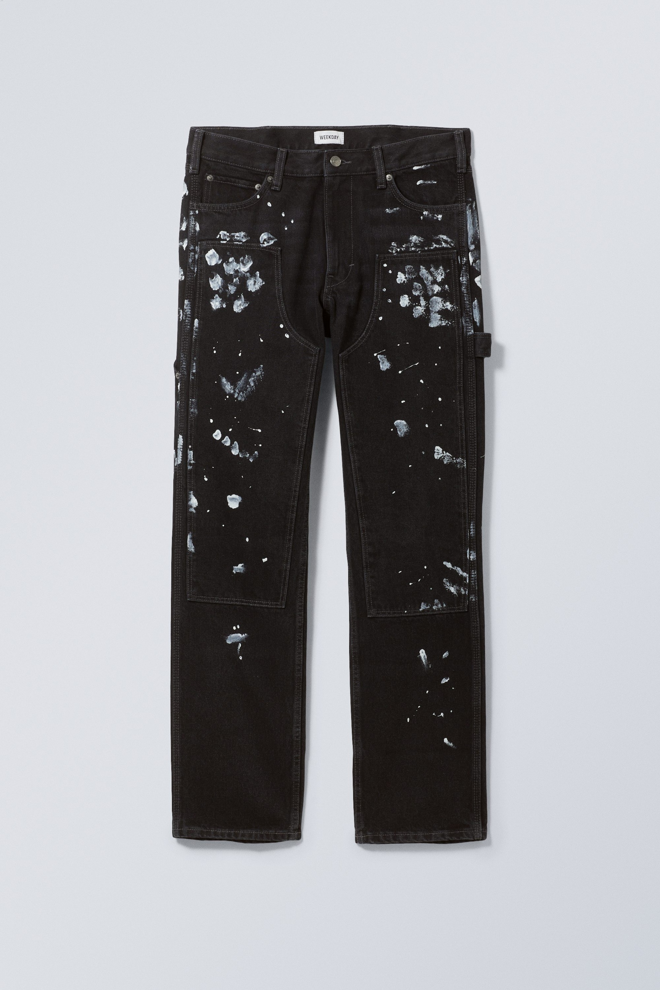 Schwarz/Weiße Farbspritzer - Carpenter-Jeans Klean mit regulärer Passform - 0