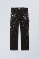 Schwarz/Weiße Farbspritzer - Carpenter-Jeans Klean mit regulärer Passform - 0