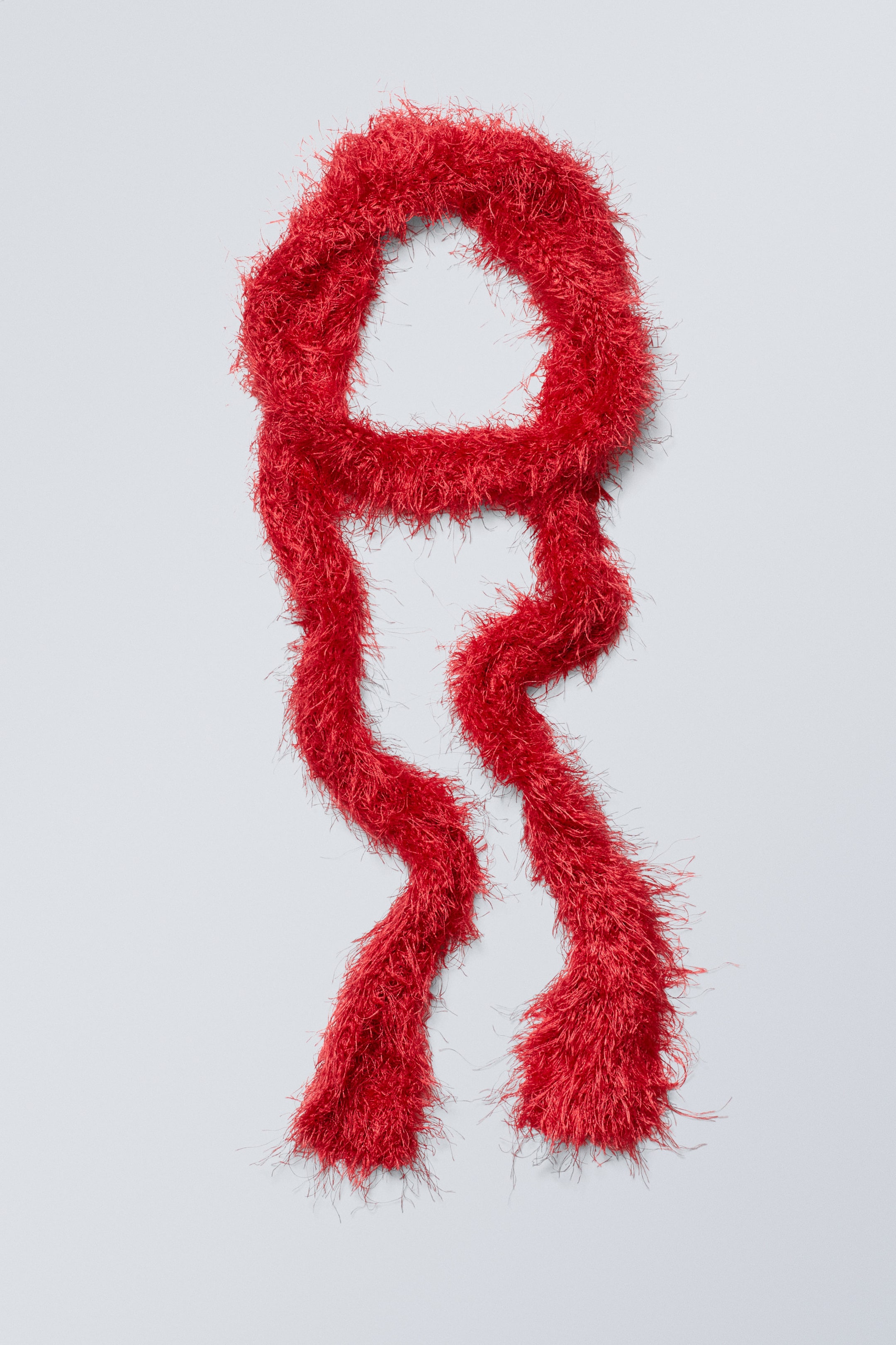 Rot - Schmaler Schal Hairy - 0
