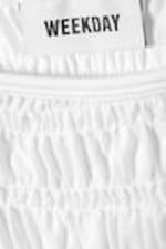 White - Annie Smocked Boat-Neck Top - 1