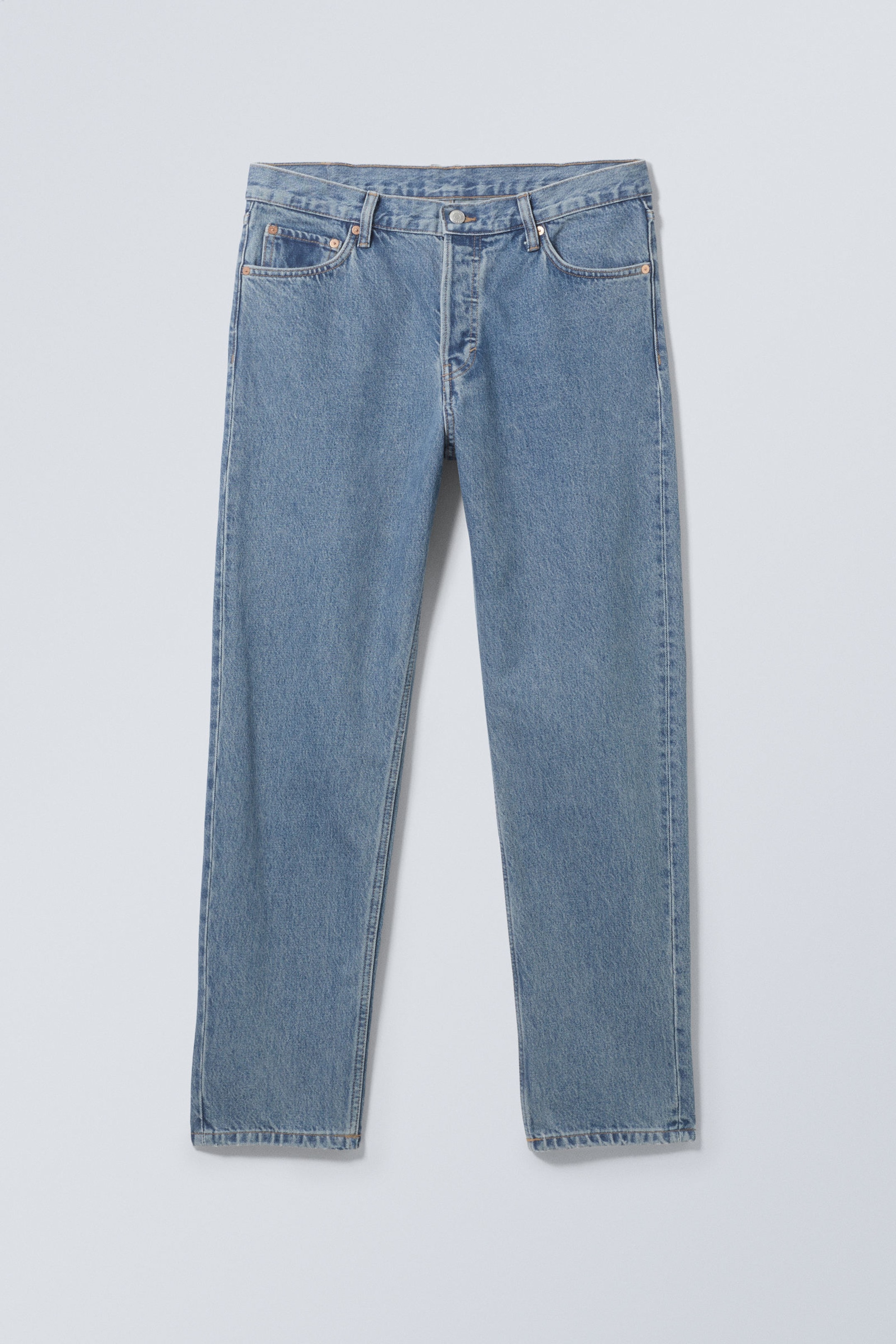 90s Blue - Mittelblau - Barrel Relaxed Tapered Leg Jeans - 8