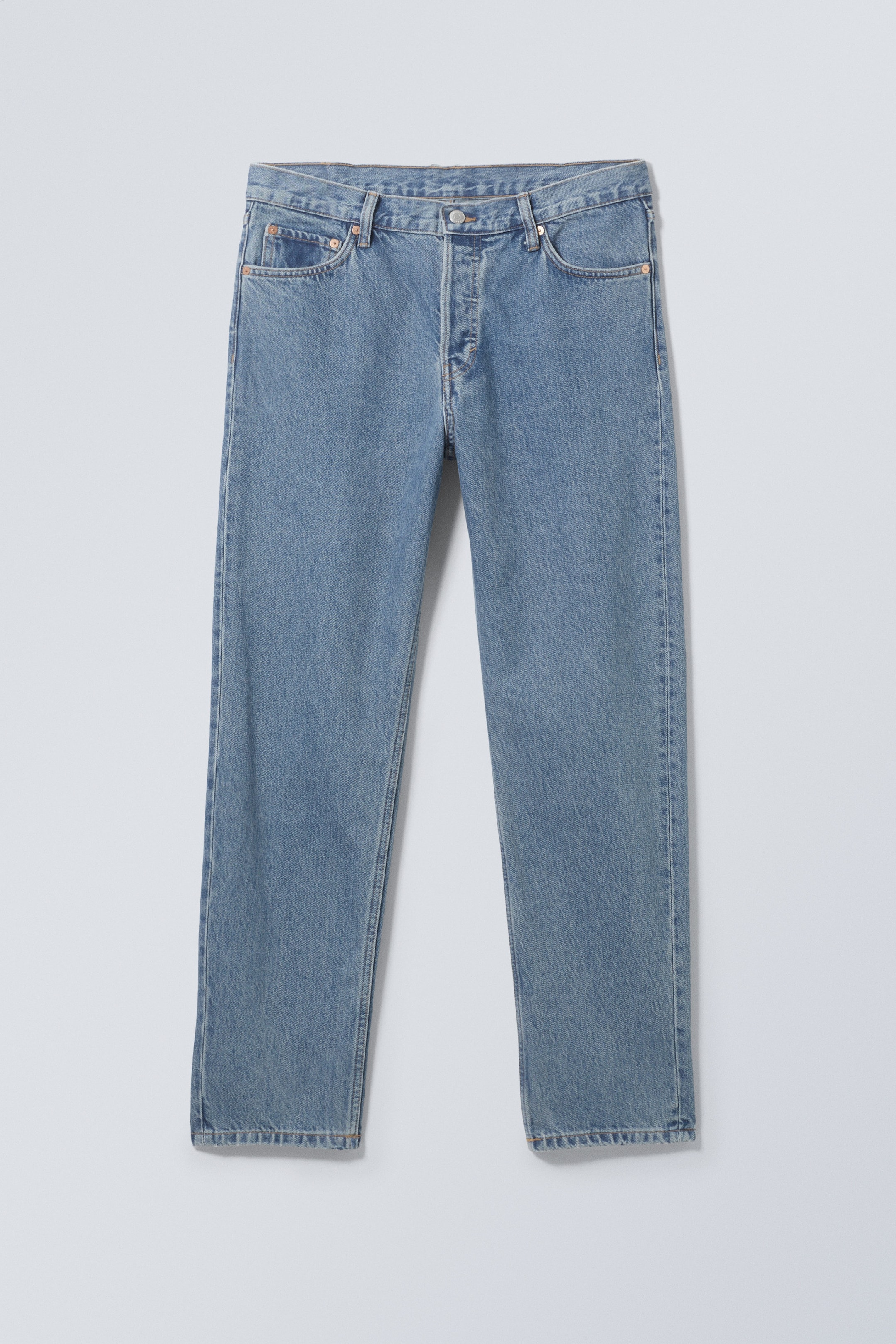 90s Blue - Middelblauw - Barrel relaxed toelopende jeans - 1