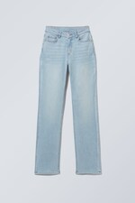 Helles Verona-Blau - Twig Curve Mid Waist Slim Straight Leg Jeans - 0