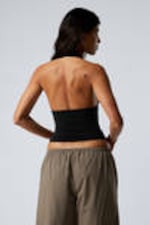 Black - Deep Halterneck Top - 3