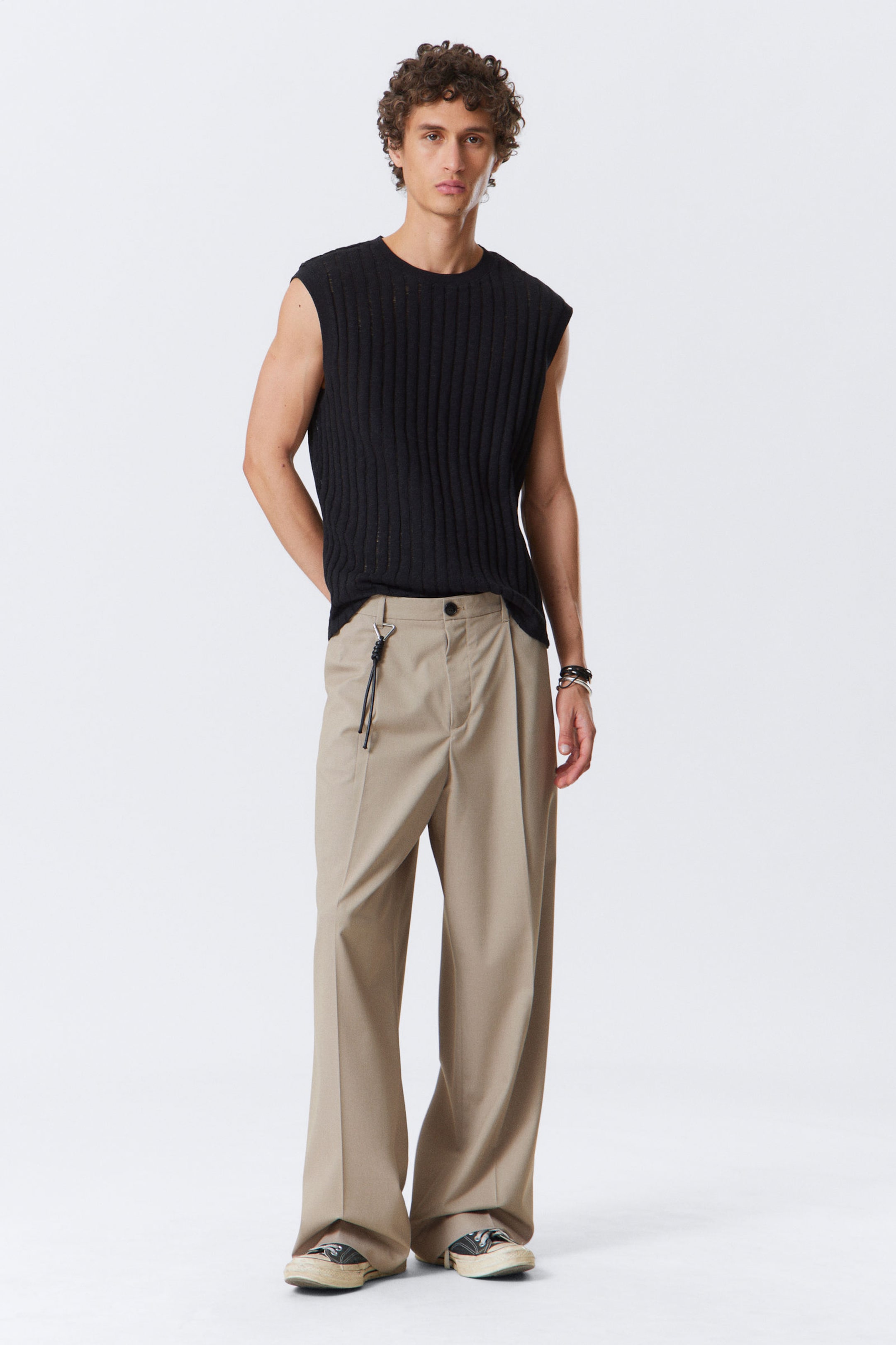 #887D70 - Uno Loose Suit Trousers - 1
