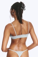 Dusty Light Grey - Scooped Soft Lace Bra - 2