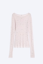 Light Dusty Pink - Studded Boat-Neck Nylon Jersey - 4