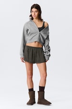 Gewaschenes Dunkelgrau - Pyjama-Boxershorts aus gewaschenem Satin - 1