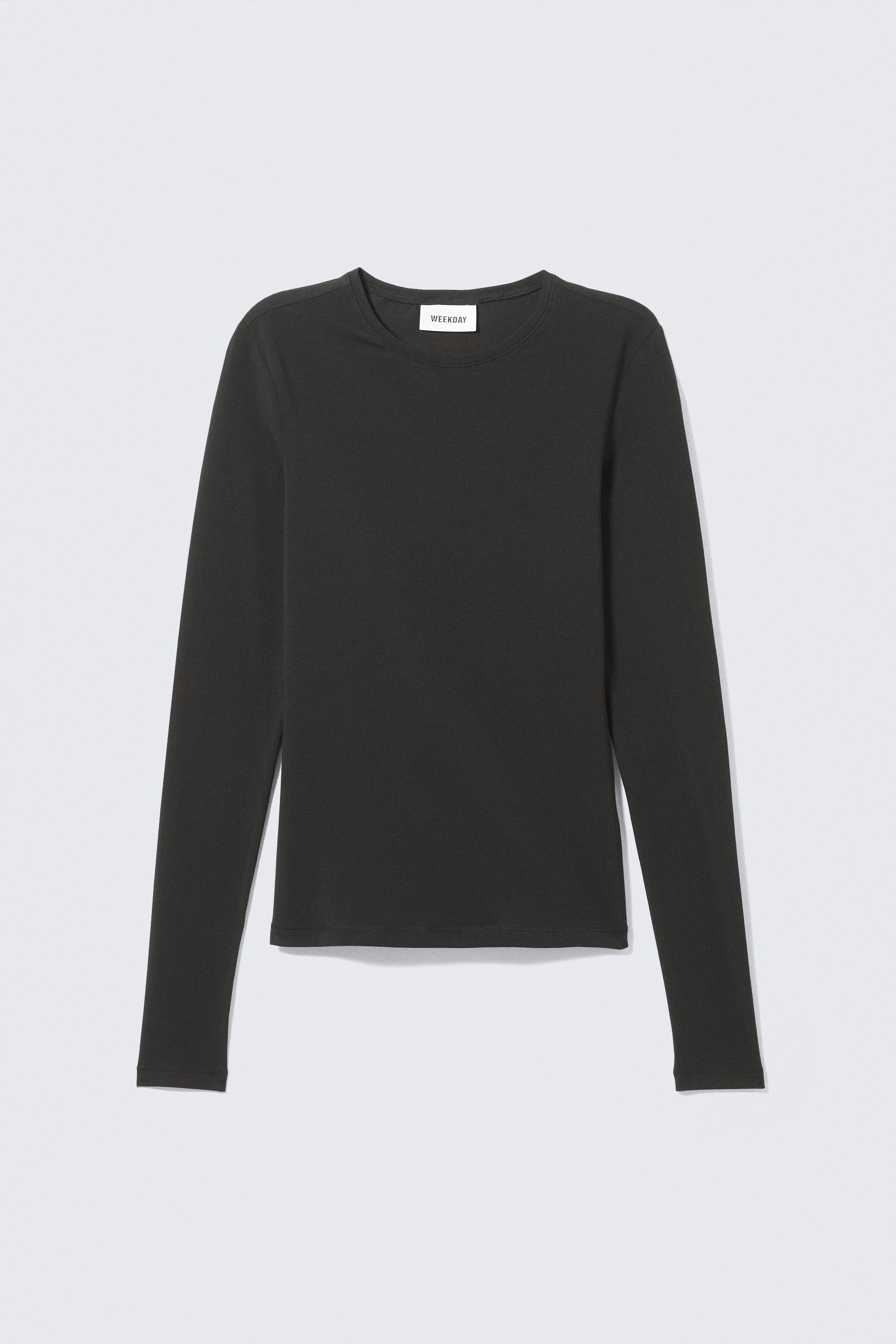 Schmales Langarmtop - Schwarz/Weiß/Dunkelbraun/Dunkles gedecktes Blau/Dunkles Khakigrün/Leuchtend Orange