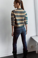 Green Multi-stripe - Striped Knitted Cardigan - 2