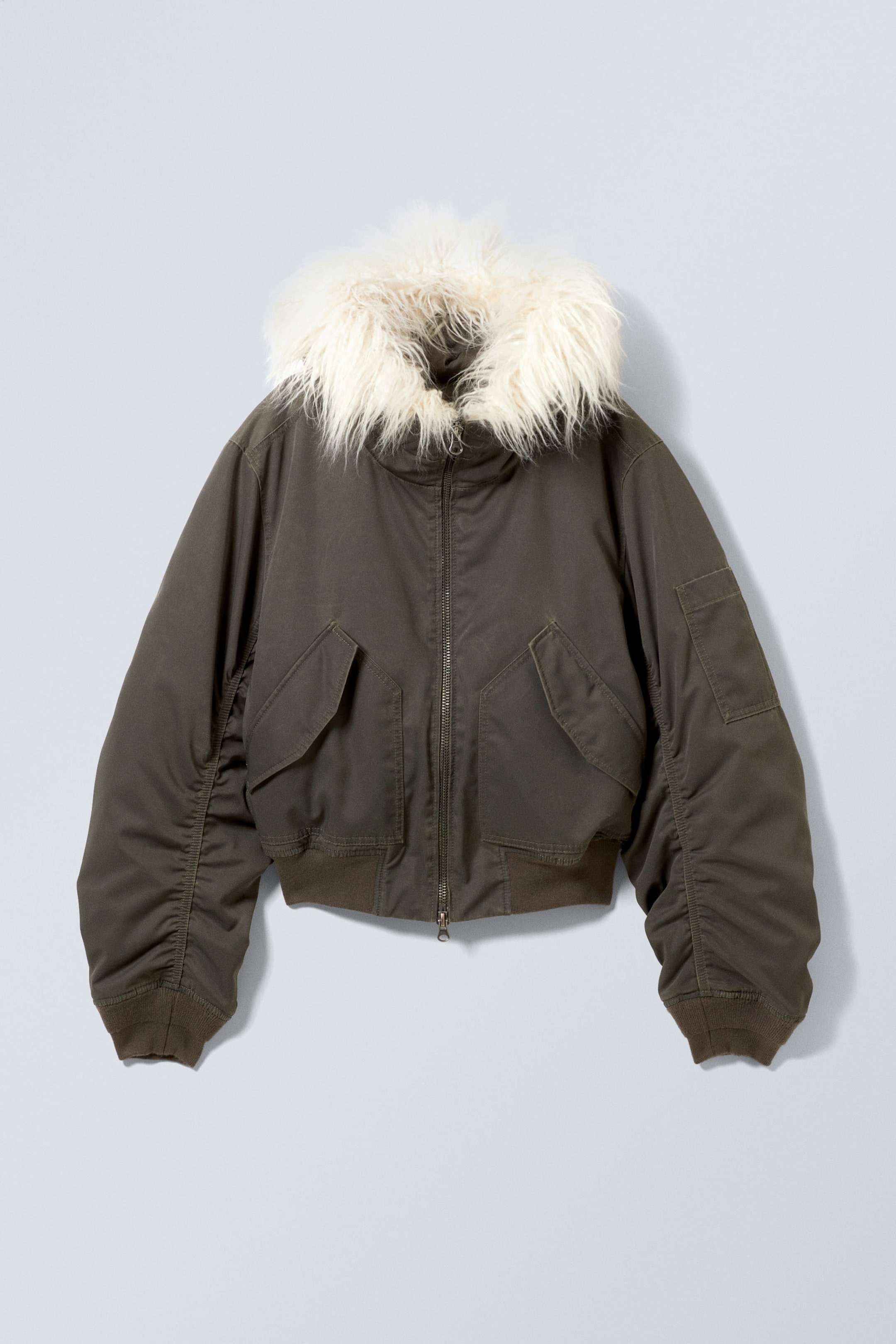 Dunkelgrau verwaschen - Bomberjacke im Washed-Look - 0