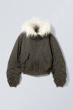 Dunkelgrau verwaschen - Bomberjacke im Washed-Look - 0
