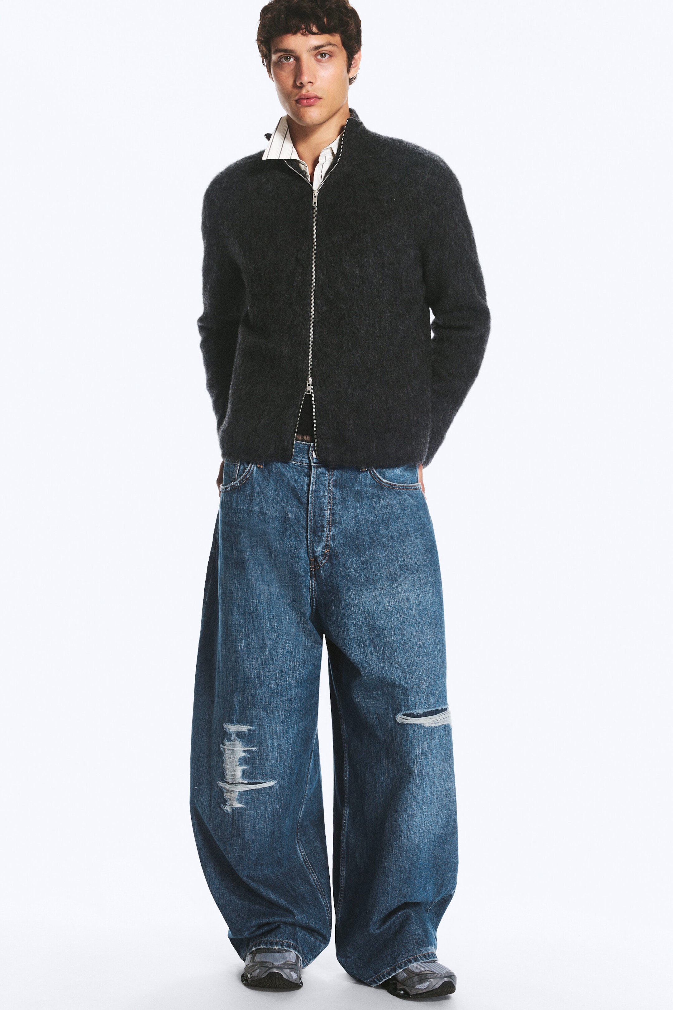 Sandy Blue - Mellanblå - Void low waist loose baggy jeans - 2