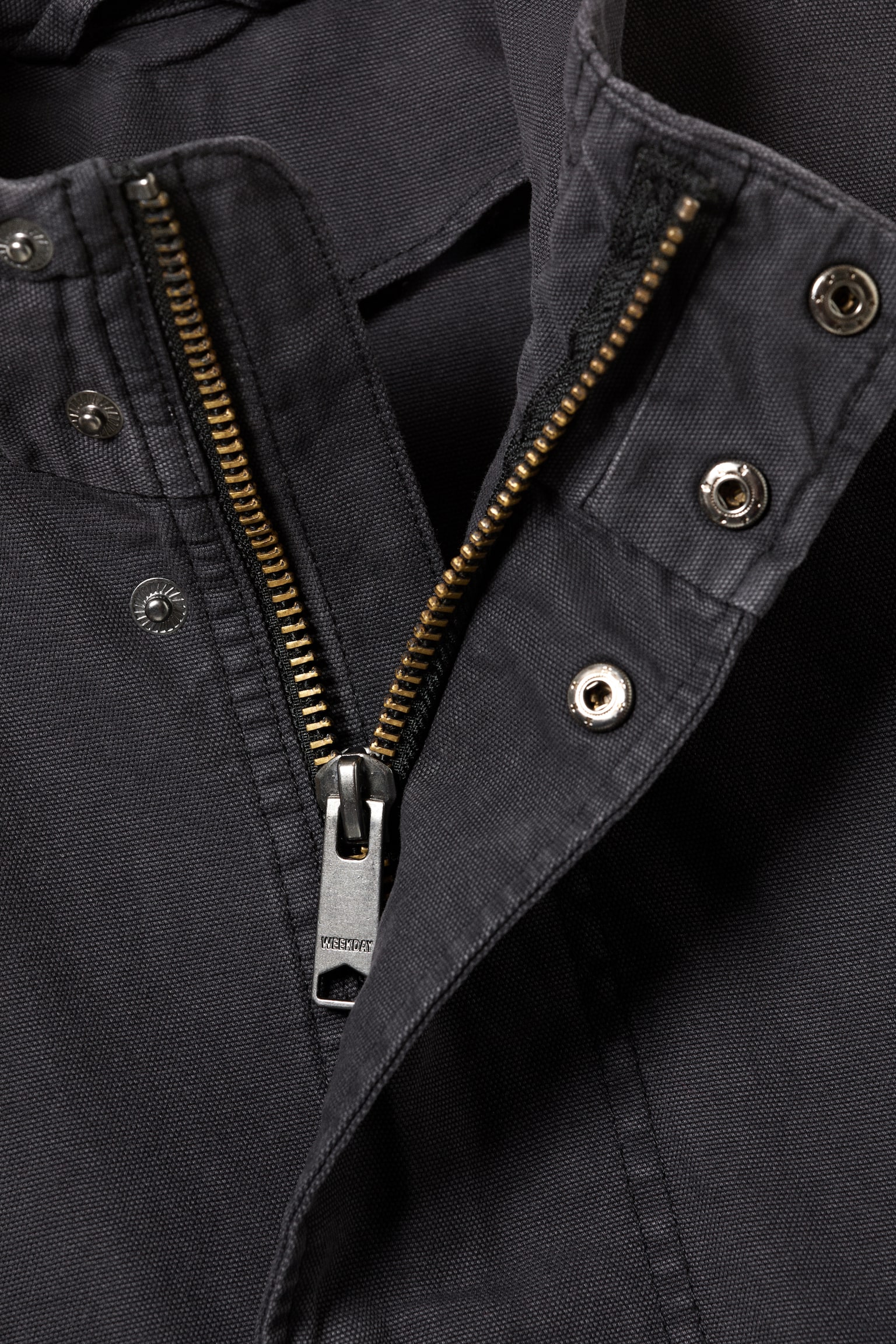 Kurtka z bawełnianego płótna Relaxed - Washed Black - 6