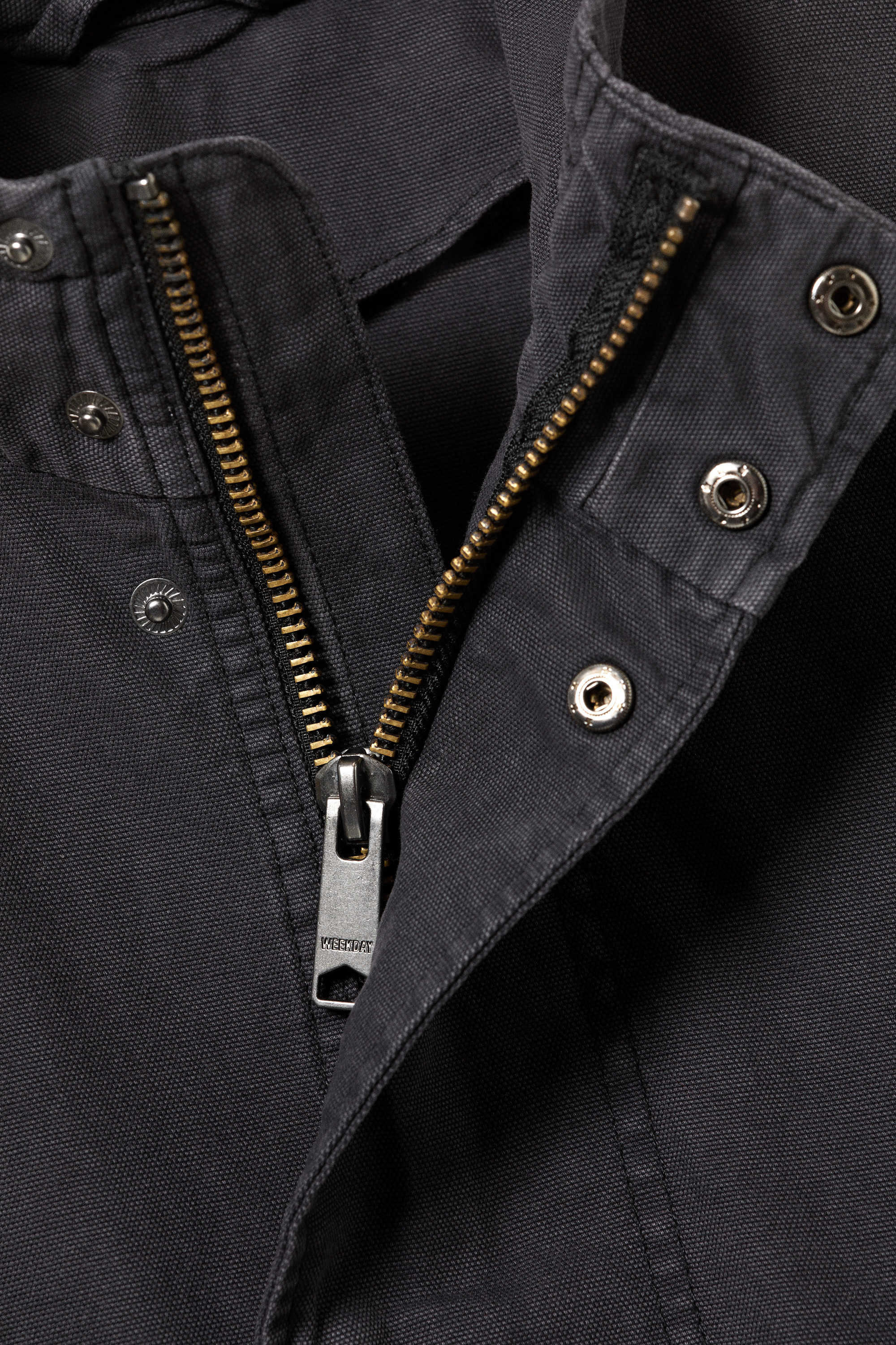 relaxed cotton canvas jacket - Washed Black | Weekday EU