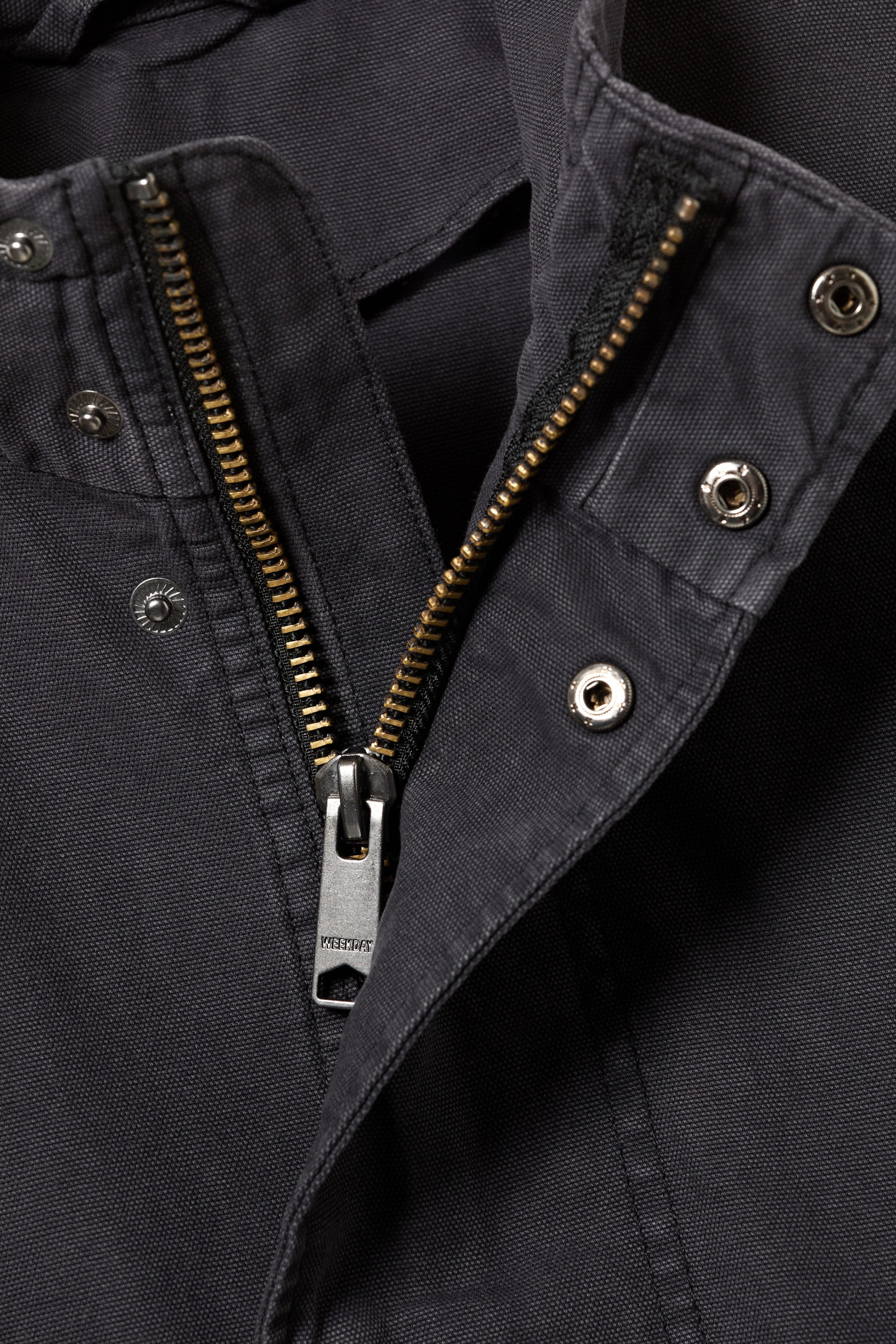 Tvättad Svart - Avslappnad jacka i bomullscanvas - 5